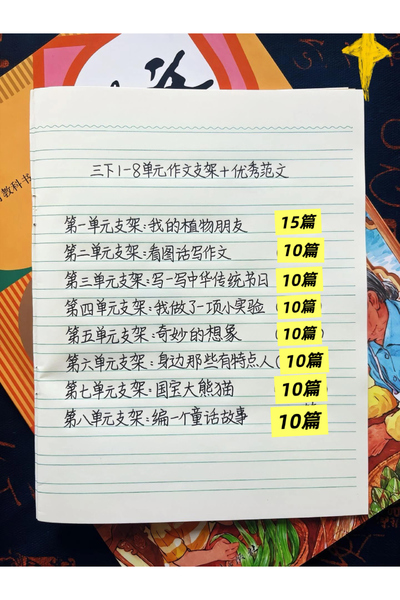2026年三年级下册语文1-8单元写作支架及优秀范文（96页） - 少儿专区