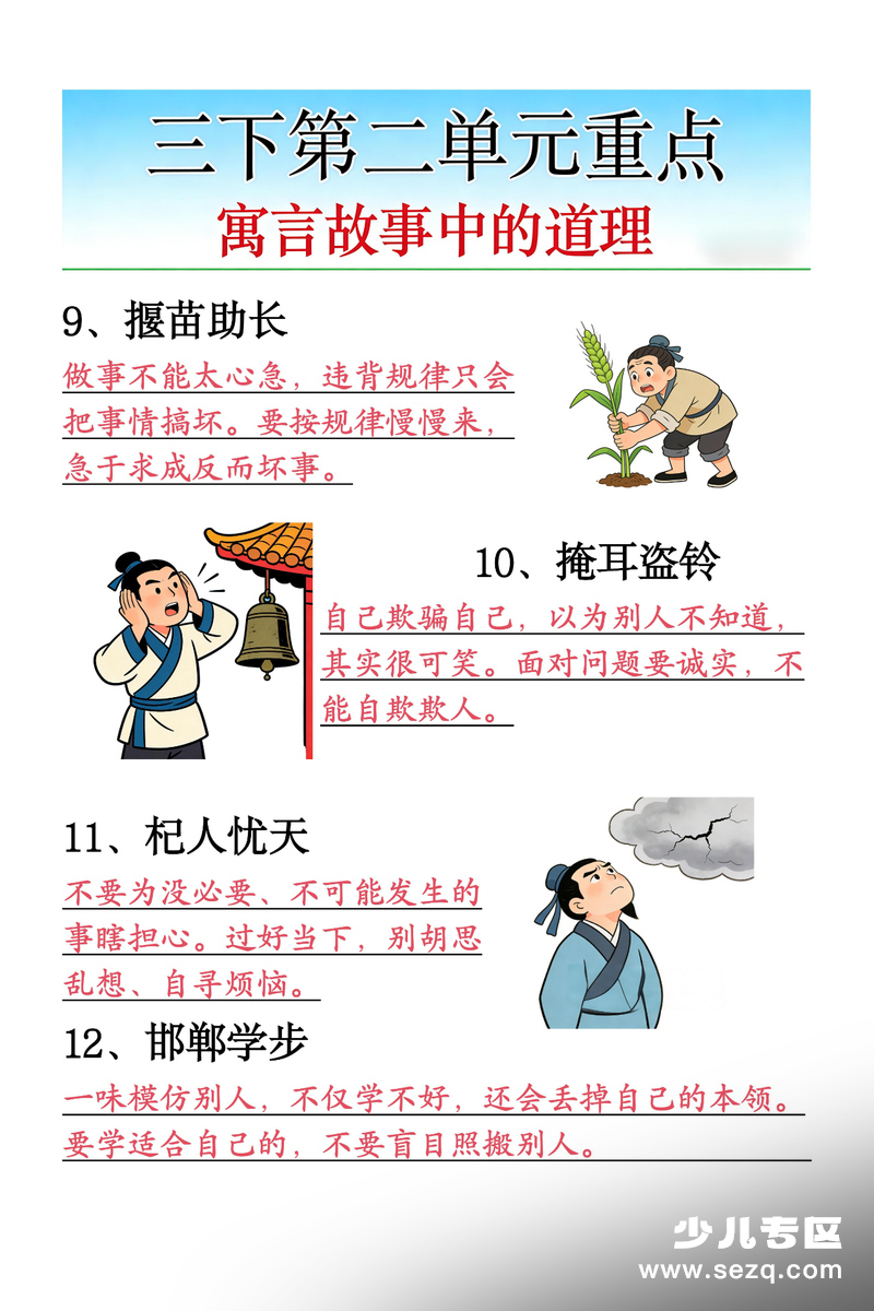 2026年三年级下册语文第二单元寓言故事道理总结 - 文档资源第3张