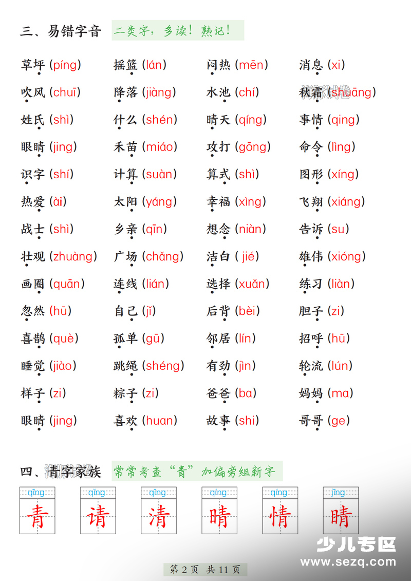 2026年新版一年级下册语文期中复习专项 - 文档资源第2张