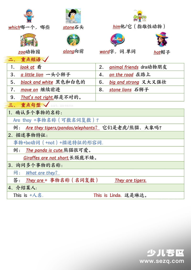 三年级下册英语1-6单元考点知识清单（外研版） - 文档资源第2张