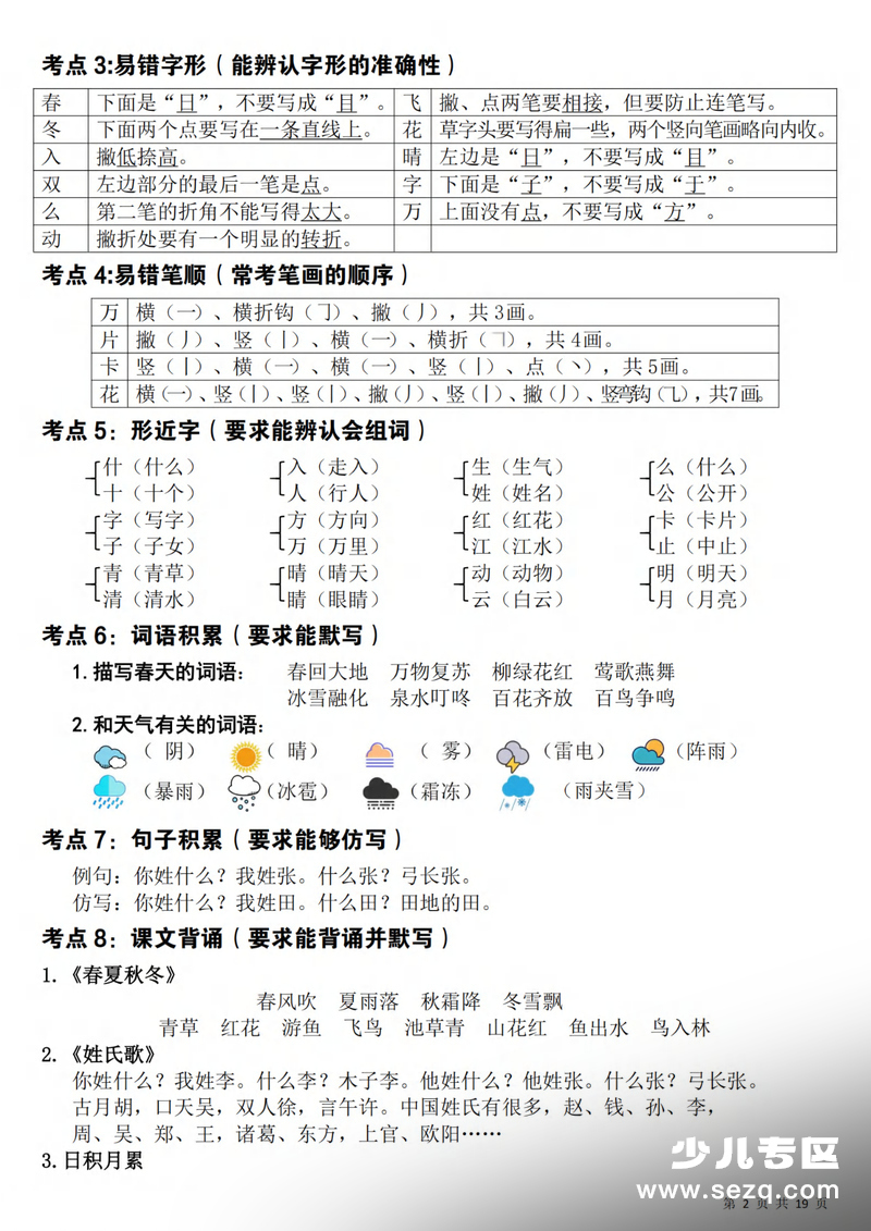 2026年一年级下册语文期末复习重点 - 文档资源第2张