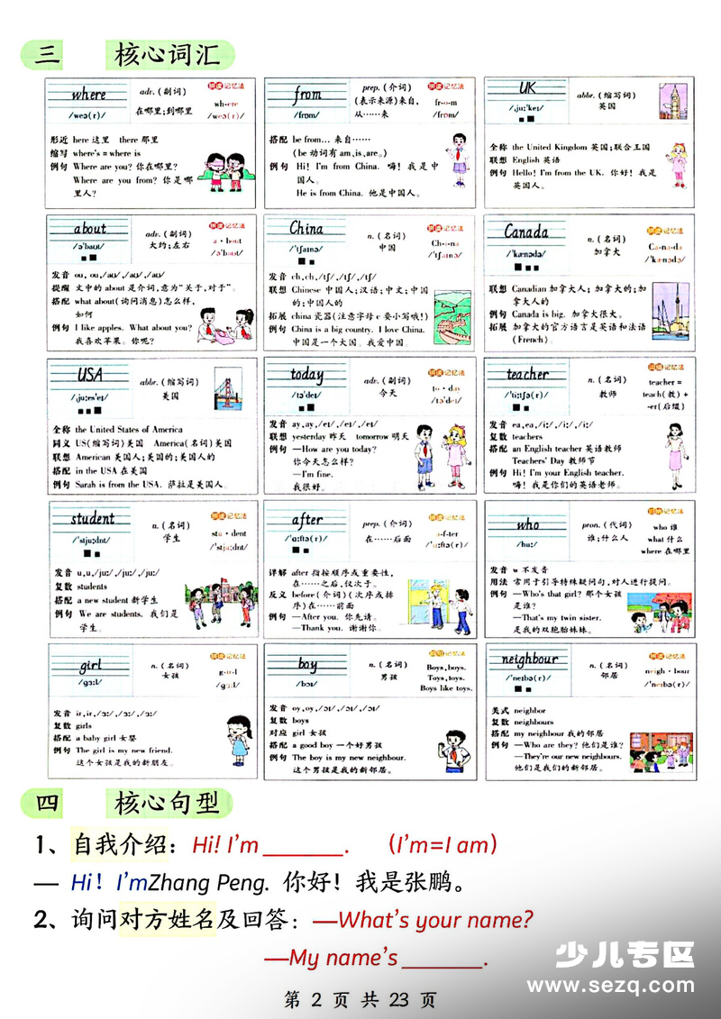 2026年春季三年级下册英语1-6单元知识点总结（人教版） - 文档资源第2张