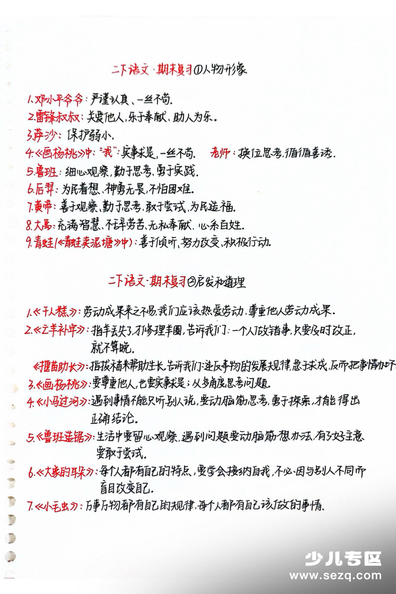 二年级下册语文期末复习高频考点专项 - 文档资源第1张