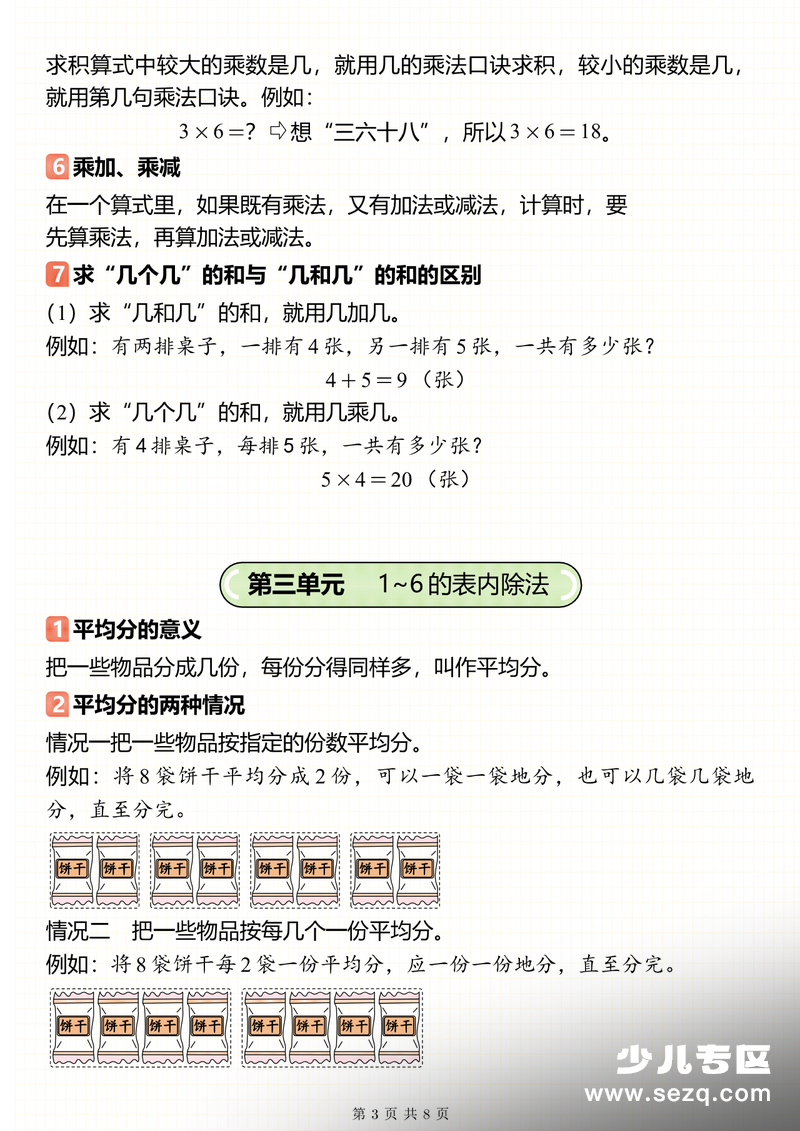 2026年新人教版二年级上册数学暑假预习单元知识点汇总 - 文档资源第3张